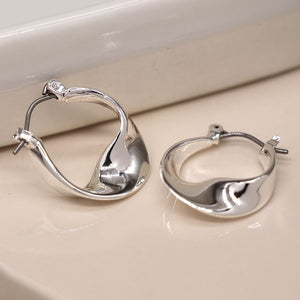POM - Silver Plated Twisted Hoop Earrings