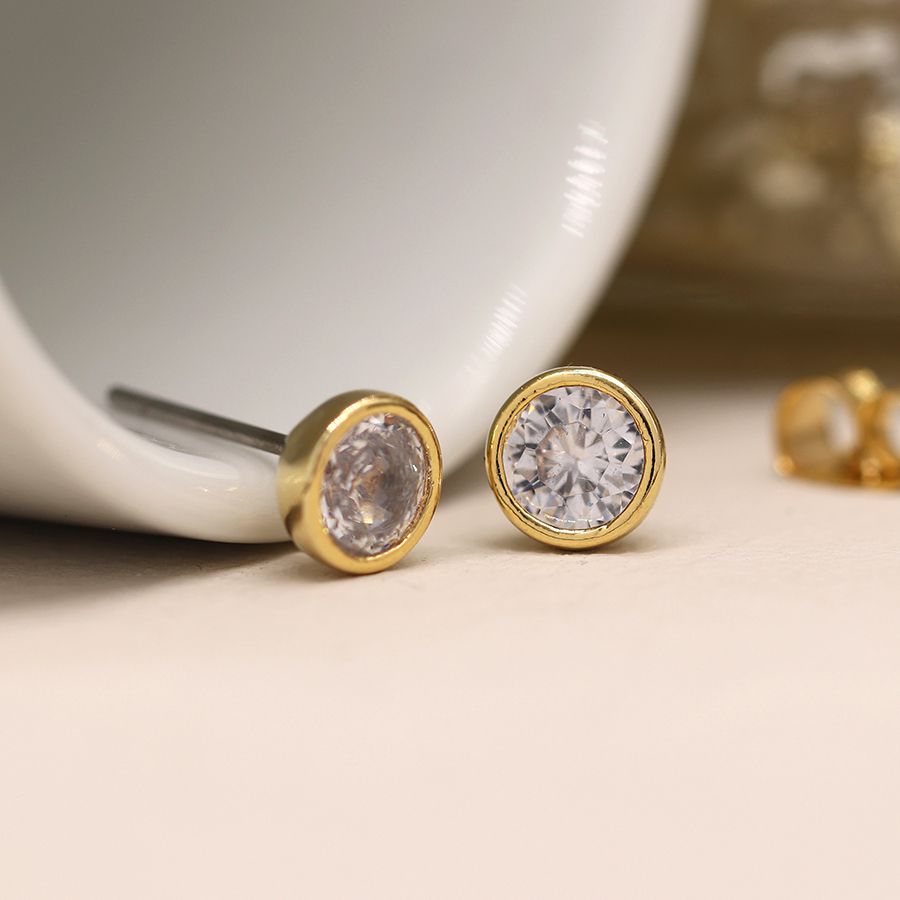 POM - Faux Gold Crystal Earrings