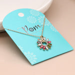 Load image into Gallery viewer, POM - Crystal Flower Hoop Pendant Necklace | Multicolour
