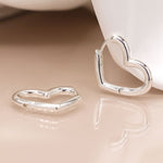 Load image into Gallery viewer, POM - Silver plated heart shaped hoop earrings
