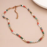 Load image into Gallery viewer, POM - Coral &amp; Aqua Mix Beaded Necklace
