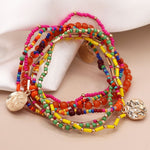 Load image into Gallery viewer, POM - Bright Mixed Bead &amp; Metallic Disc Bracelet
