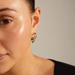 Load image into Gallery viewer, Pilgrim - Wave Gold Recycled Chunky Heart Hoop Earrings
