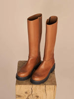 Load image into Gallery viewer, Mos Mosh - Phoenix Leather Hi Boots Dark Cognac
