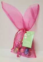 Load image into Gallery viewer, Van Roy - Organza Bunny Bag with Solid Milk Chocolate Mini Eggs
