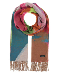 Fraas - Pattern Mix Scarf in Diva Pink