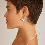 Load image into Gallery viewer, Pilgrim - Jacobine Multicoloured &amp; Silver Plated Pearl Hoop Earrings
