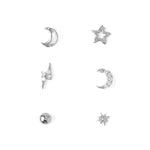Load image into Gallery viewer, Orelia - Celestial Stud 6 Pack Silver
