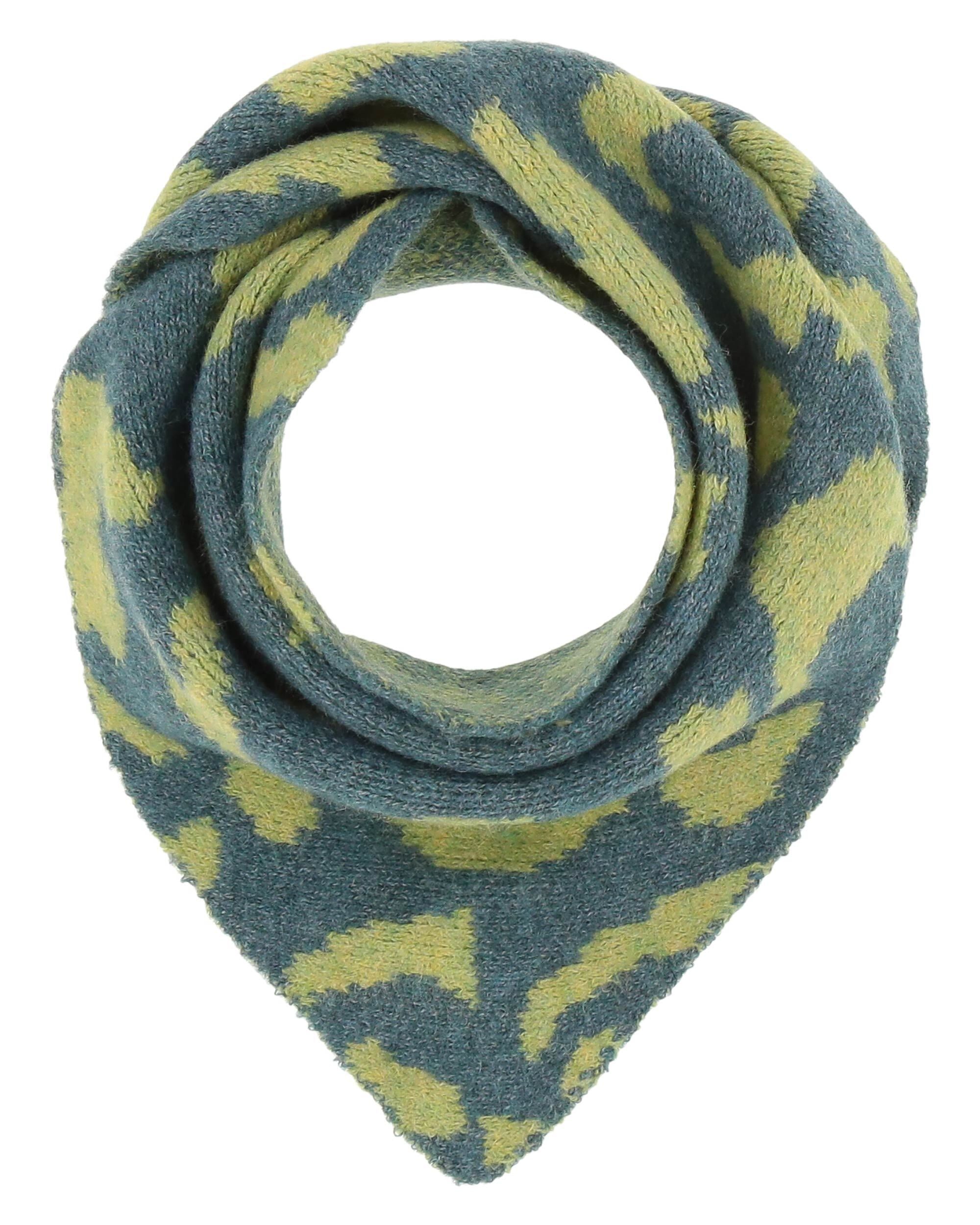 Fraas - Sustainability Edition Knitted Leopard Neck Scarf in Petrol