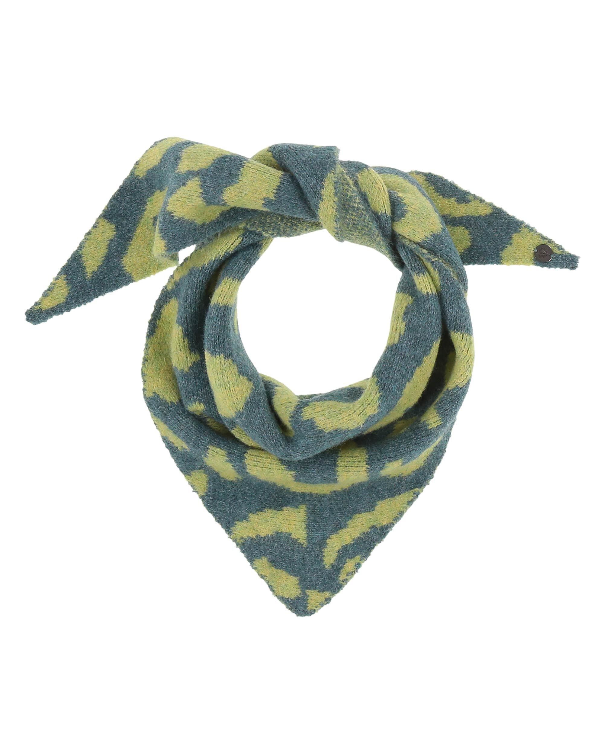 Fraas - Sustainability Edition Knitted Leopard Neck Scarf in Petrol