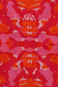 Sarta - Abstract Kaleidoscope Cotton Scarf in Hot Pink