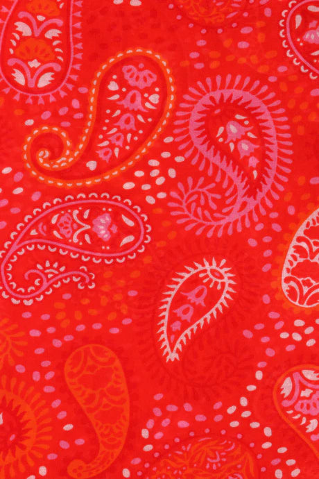 Sarta - Cotton All Over Print Scarf | Red Paisley