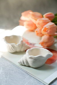 Goki Candle - Handmade Shell Jewellery Dish | Off White