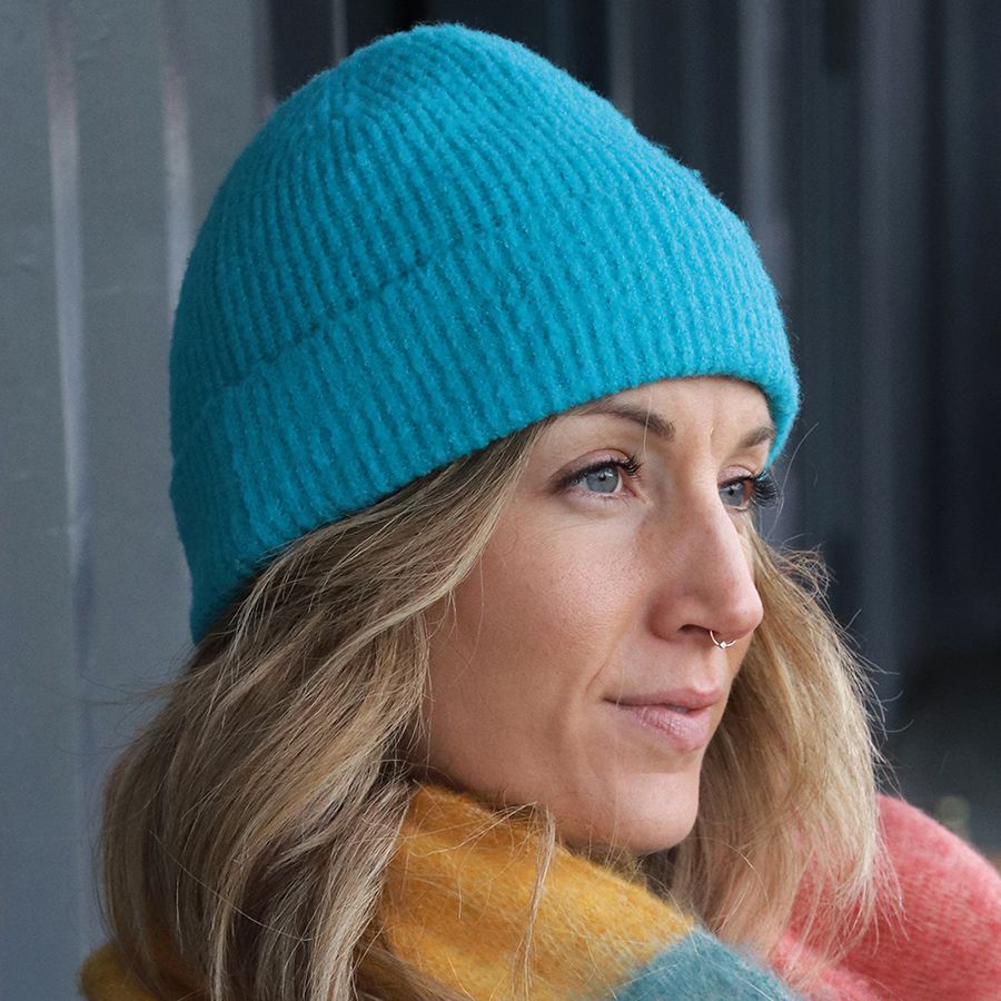 POM - Bright Blue Recycled Knit Hat