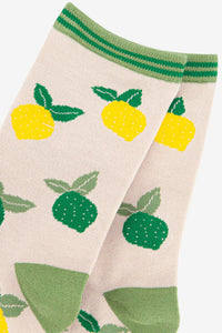 Sock Talk - Women's Bamboo Socks | Cream & Green Lemon & Lime