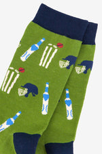 Load image into Gallery viewer, Sock Talk - Men&#39;s Bamboo Socks | Green &amp; Blue Cricket Kit
