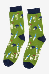 Sock Talk - Men's Bamboo Socks | Green & Blue Cricket Kit