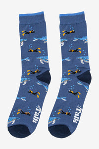 Sock Talk - Men's Bamboo Socks | Blue Whale & Scuba Diver