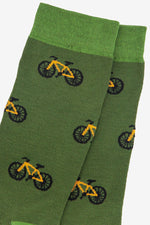 Load image into Gallery viewer, Sock Talk - Men&#39;s Bamboo Socks | Green &amp; Yellow Cycling Mountain Bike
