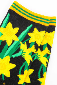 Sock Talk - Women's Bamboo Socks | Black & Yellow Welsh National Daffodil