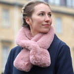 Load image into Gallery viewer, POM - Dusky Pink Faux Fur Scarf

