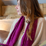 Load image into Gallery viewer, POM - Magenta Dobby Scarf with Gold Lurex Detail
