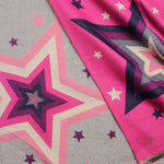 Load image into Gallery viewer, POM - Bright Pink &amp; Grey Bold Star Jacquard Scarf
