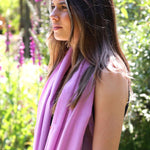 Load image into Gallery viewer, POM - Plain Dye Lilac Pink Organic Cotton Scarf
