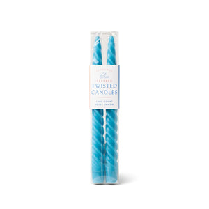 Paddywax UK - 2 Tapered Twisted Candles - Blue (10" Tall)