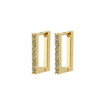 Load image into Gallery viewer, Pilgrim - Coby Gold Crystal Square Hoop Earrings

