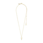 Load image into Gallery viewer, Pilgrim - Daisy Recycled Gold Cross Pendant Necklace
