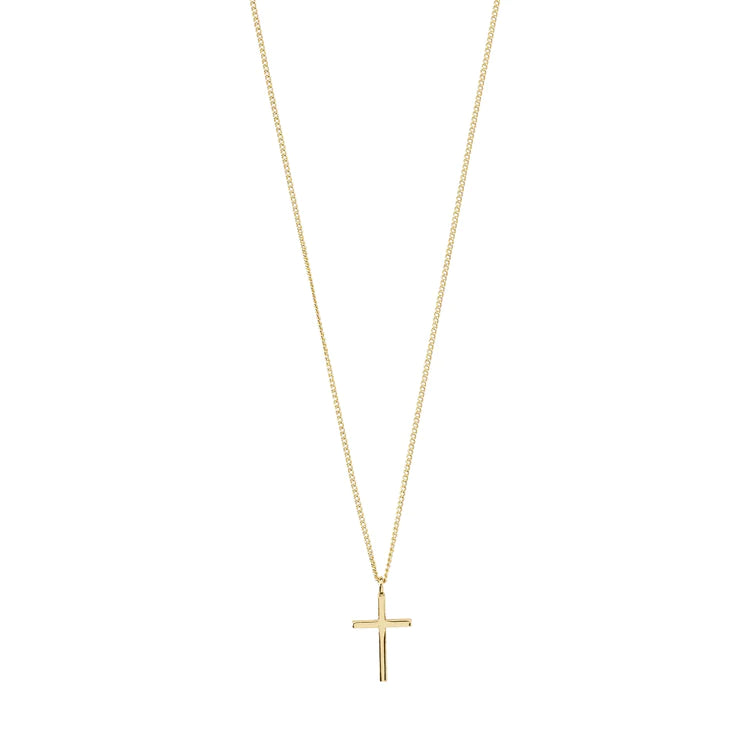Pilgrim - Daisy Recycled Gold Cross Pendant Necklace