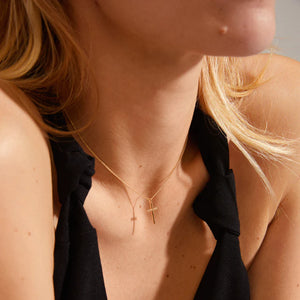Pilgrim - Daisy Recycled Gold Cross Pendant Necklace
