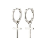 Load image into Gallery viewer, Pilgrim - Daisy Recycled Silver Cross Hoop Earrings
