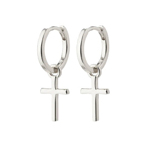 Pilgrim - Daisy Recycled Silver Cross Hoop Earrings