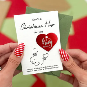 Molly & Izzie - Rustic Christmas Hug Token Card