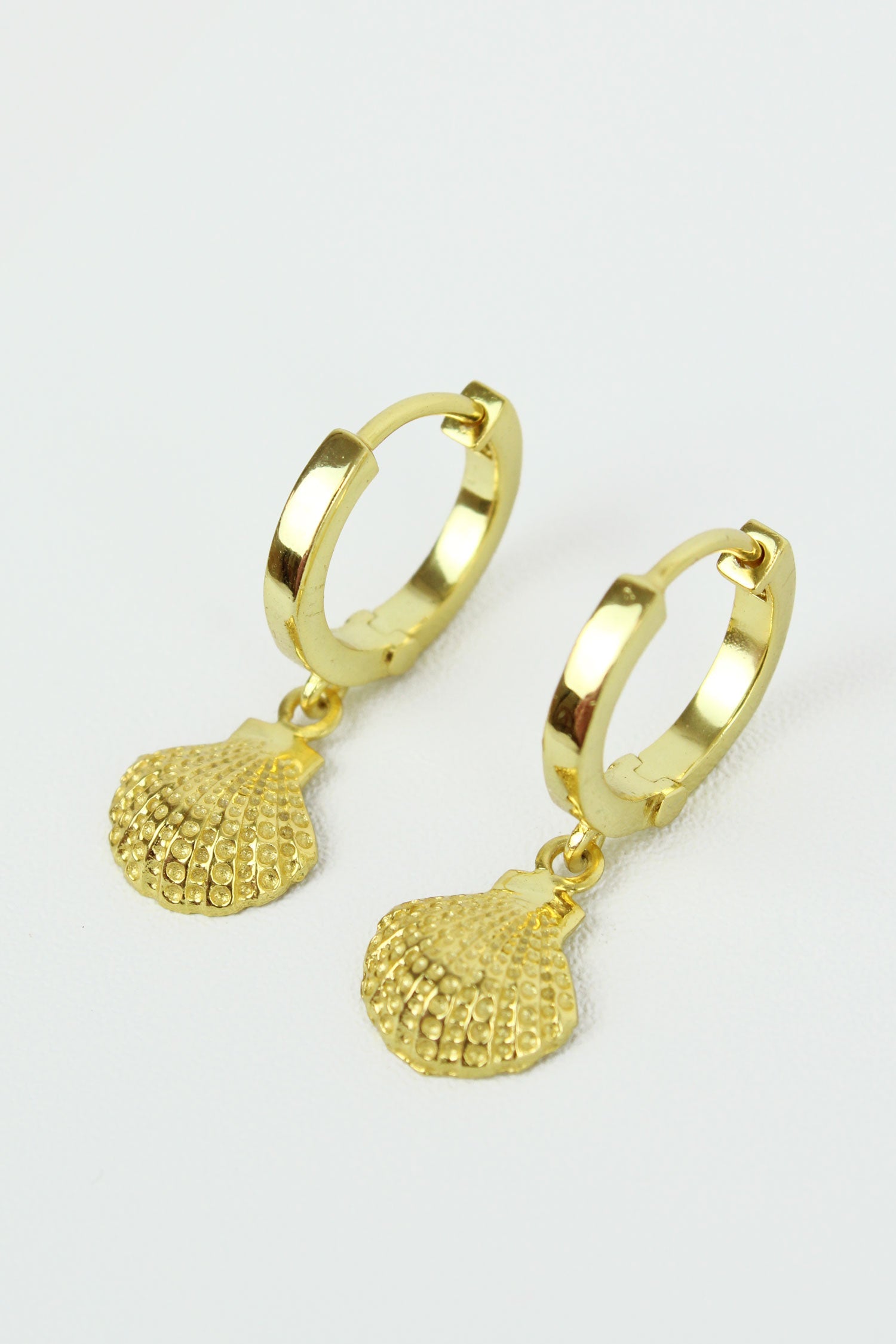 My Doris - Gold Shell Hoop Earrings