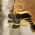 Load image into Gallery viewer, POM - 14ct Gold Plated Labradorite Cab Earrings
