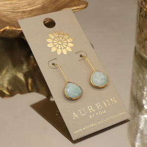 POM - 14ct Gold Plated Amazonite Earrings