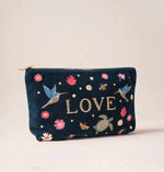 Load image into Gallery viewer, Elizabeth Scarlett - Give Love Everyday | Ink Blue Velvet Everyday Pouch
