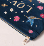 Load image into Gallery viewer, Elizabeth Scarlett - Give Love Everyday | Ink Blue Velvet Everyday Pouch
