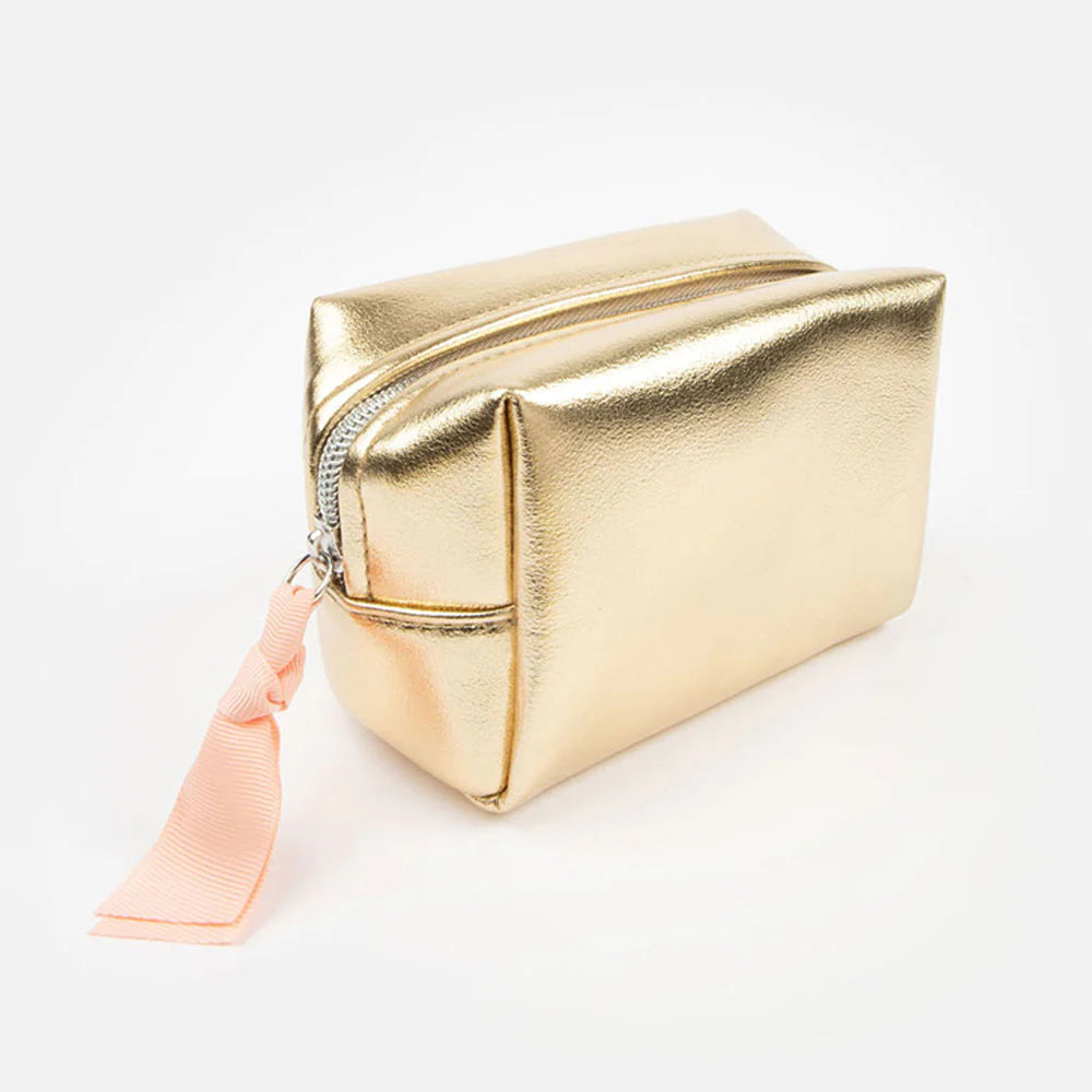 Caroline Gardner - Gold Cube Mini Cosmetic Bag