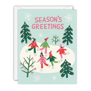 James Ellis - Pack of 5 Mini Christmas Cards Ice Skating