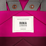 Load image into Gallery viewer, Roka London - Creative Waste Recycled Nylon Bag | Medium Candy &amp; Plum Canfield B
