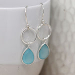 Load image into Gallery viewer, POM - Sterling Silver Blue Chalcedony Drop Earrings
