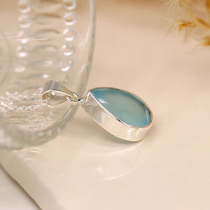 POM - Sterling Silver Blue Chalcedony Faceted Necklace