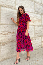 Load image into Gallery viewer, Girl in Mind - Serena Purple Animal Dress

