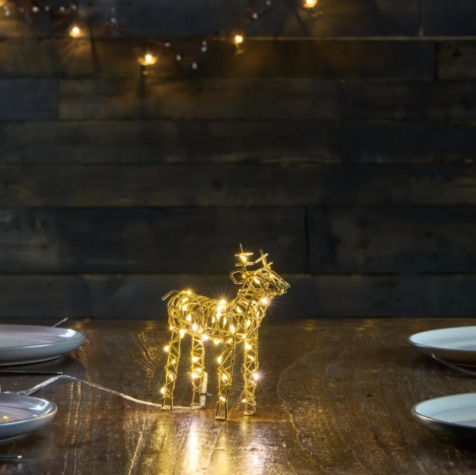 Lightstyle London - Small Gold Wire Reindeer