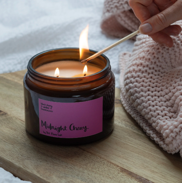 The Flora Lab - Midnight Cherry Double Wick 500ml Candle