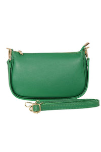 MSH - Bright Green Italian Leather Baguette Bag